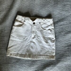 Free People We The Free White Denim Mini Skirt